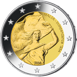 2 Euro Gedenkmünze "Unabhängigkeit von Großbritannien" 2014 aus Malta